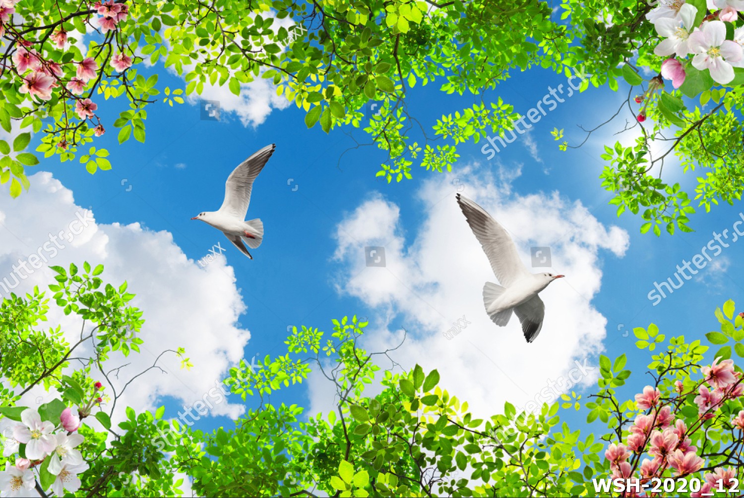 Dán trần hình hoa lá WSH-2020_12